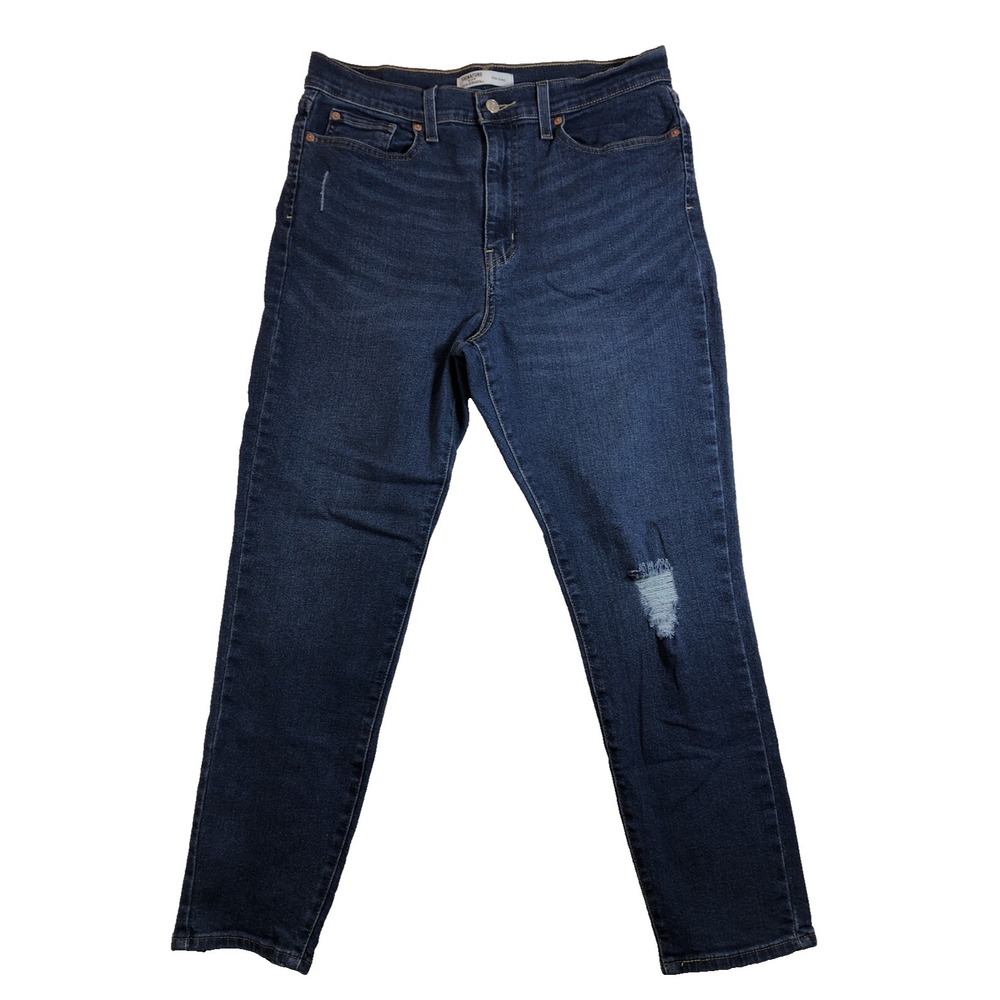 Signature Levi's Jeans‎ Women's Size 15 W32 Denim Blue Mom High Rise Distressed